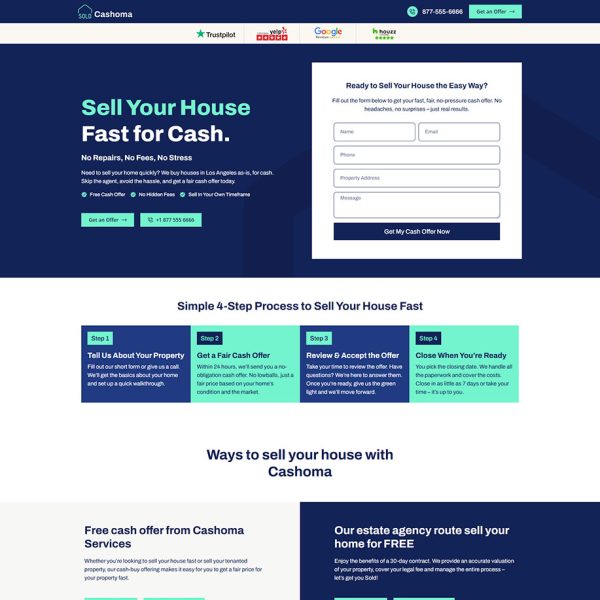 Cashoma - Cash Home Buyer Landing Page