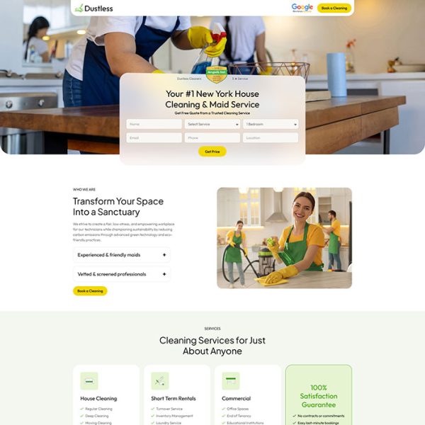 Dustless - Cleaning Services Landing Page