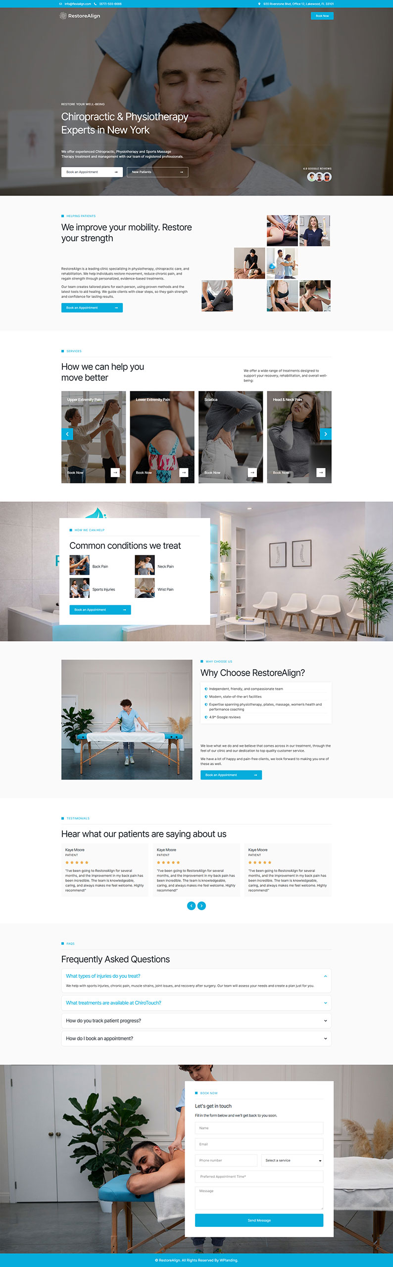 RestoreAlign - Chiropractic Landing Page