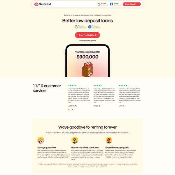 SellNest - Cash Home Buyer Landing Page
